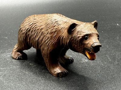 Vintage Brienz Black Forest Hand Carved Wood Bear Figurine Switzerland