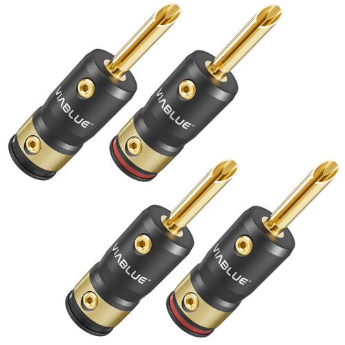 10 Spine Banana 4mm High-End – Placcatura Oro 24K, Per Cavi Fino A 6mm² – Morsetti A Bindella