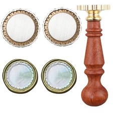 Frame Wax Seal Stamp, 3D Embossed Relief Carving Head and Wood Handle for Wax...