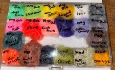 Magnum Flash Dubbing Fly Tying Lot Of 20 Different Colors, DIY Dispenser