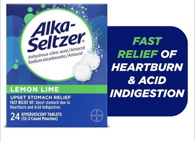 Alka-Seltzer Lemon Lime Heartburn Relief tabletsFast Acid Indigestion Relief24ct