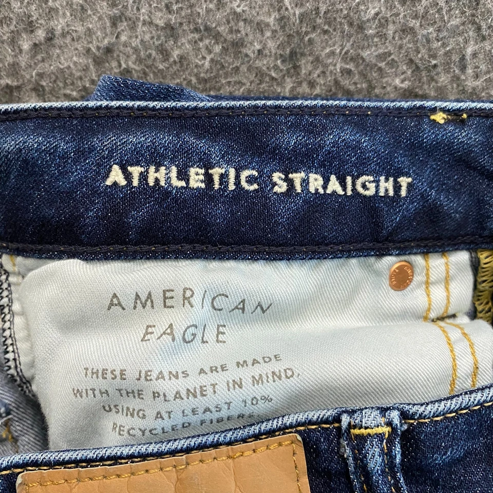 American Eagle Jeans Mens 30x30 Blue Athletic Straight AirFlex Temp Tech Denim - Image 3 of 4