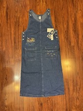 Vintage New With Tags True Blue Women  s Over Alls Denim Skirt Noah  s Ark