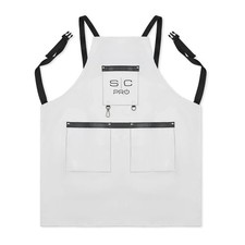 StyleCraft Studio Barber  Stylist Apron White/Black SC339W