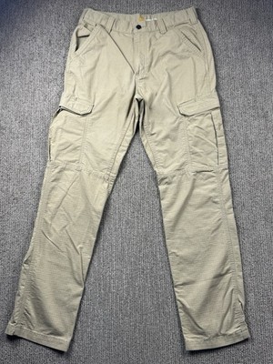 Carhartt Mens 32x34 Force Relaxed Fit Work Pant Ripstop Cargo Khaki
