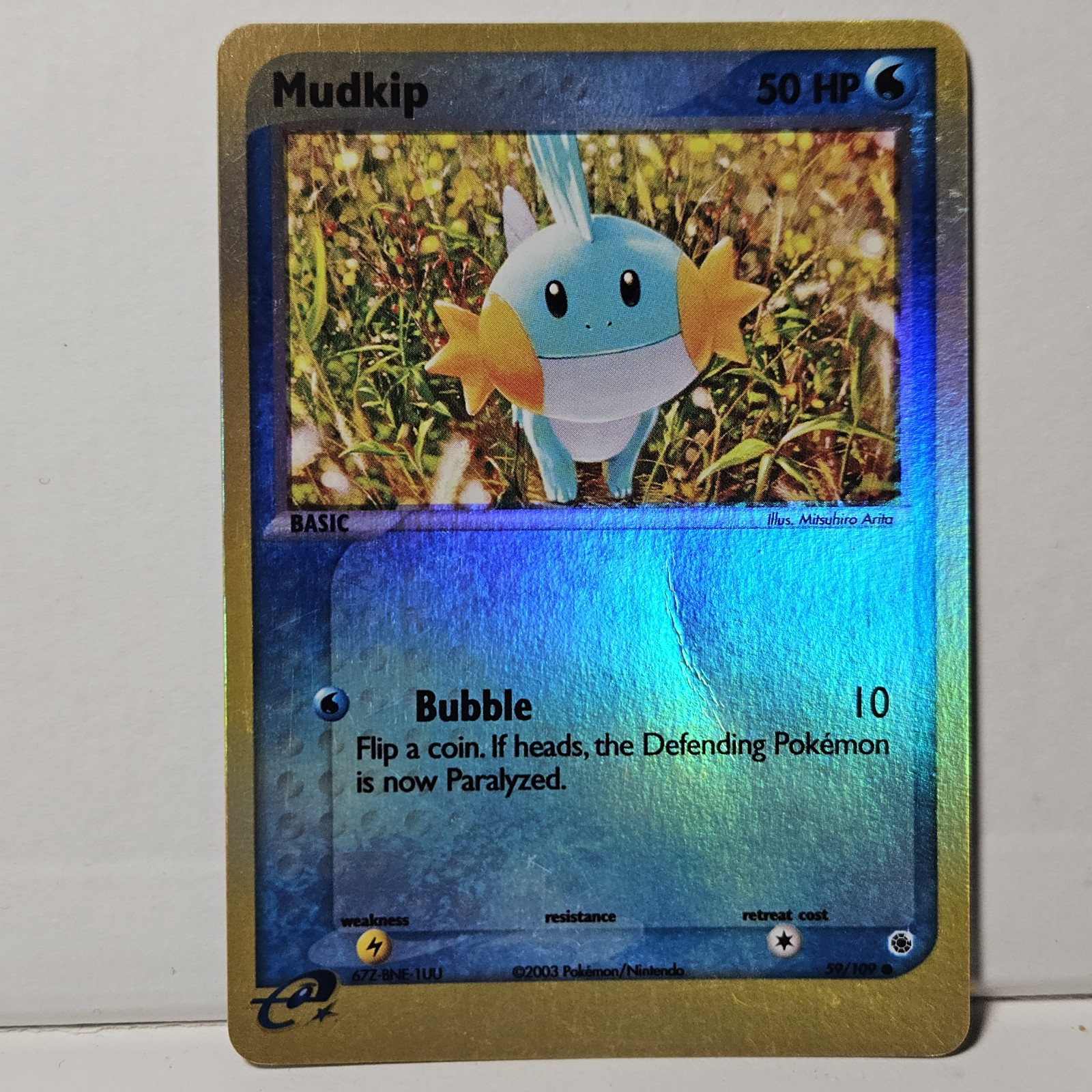 Pokemon TCG - Mudkip - Reverse Holo Card - EX Ruby & Sapphire 59/109 Alt Art