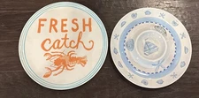 HD Designs Outdoors Melamine Lobster Platter Serving Chip Dish Set Of 2 Beach