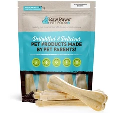 Raw Paws Compressed Rawhide Bones for Dogs, 8-inch, 5-Count - Packed in USA -...