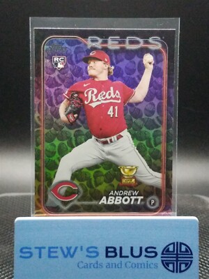 2024 Topps Series 1 Andrew Abbott Holiday Easter Egg Variation Reds RC
