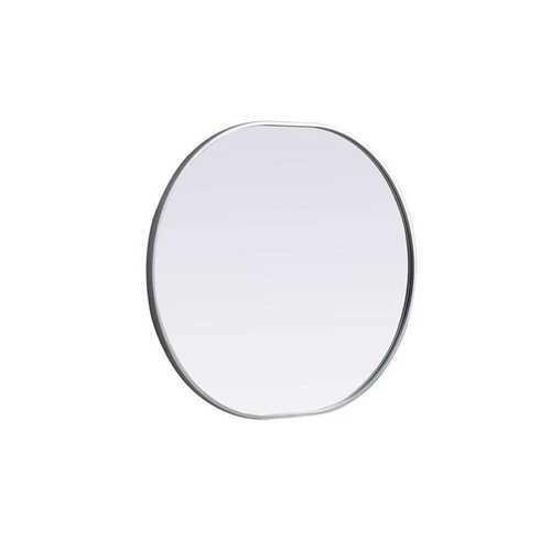 Elegant Decor Asha 30x36" Oval Modern MDF Wood/Iron Mirror in Silver - Picture 4 of 11