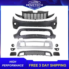 Front Bumper Cover Kit W/ Grille & Fog Lights Fits 2014-2016 Jeep Grand Cherokee