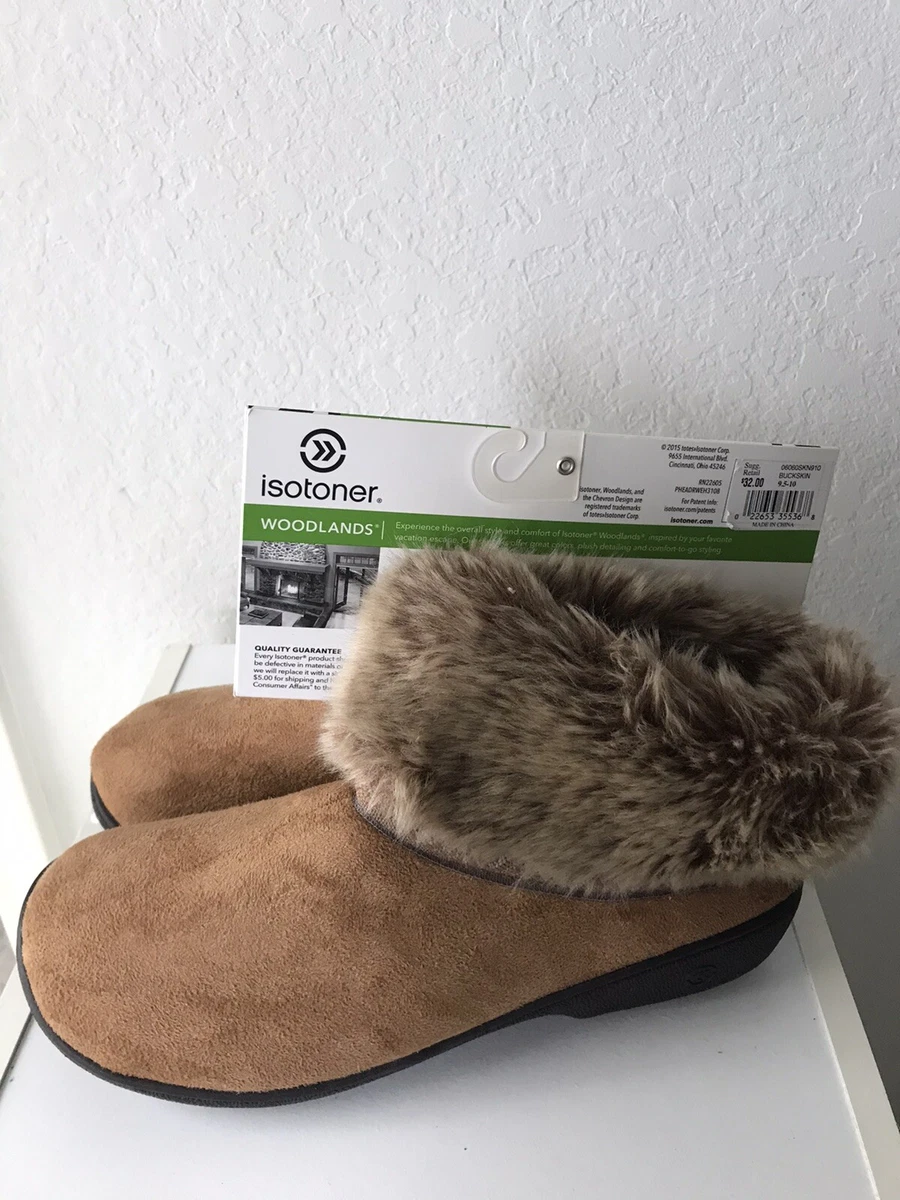 Isotoner Woodland Enhanced Heel Cushion Slippers Size XL 9.5 10