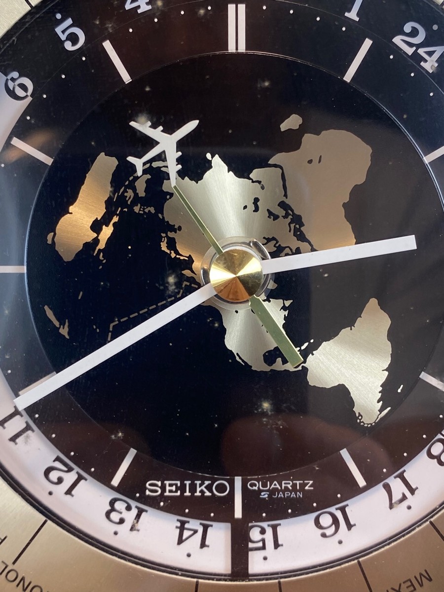 Vintage SEIKO World Brass Mantle Table Clock. Seikosha 885A Cal