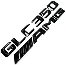 BLACK GLC350 + AMG Replacement for Mercedes Rear Trunk Emblem Badge Decal Lid#