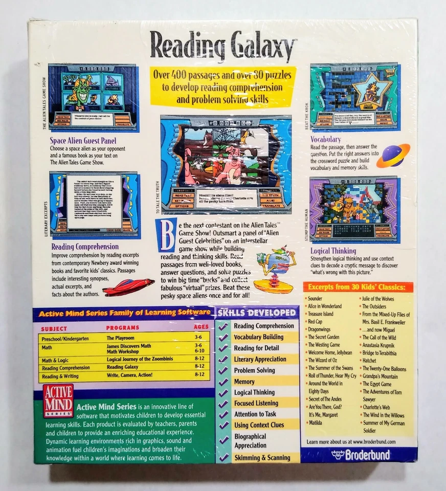 Broderbund Reading Galaxy Software Sealed Big Box Windows and Macintosh CD-ROM - Image 2 of 4
