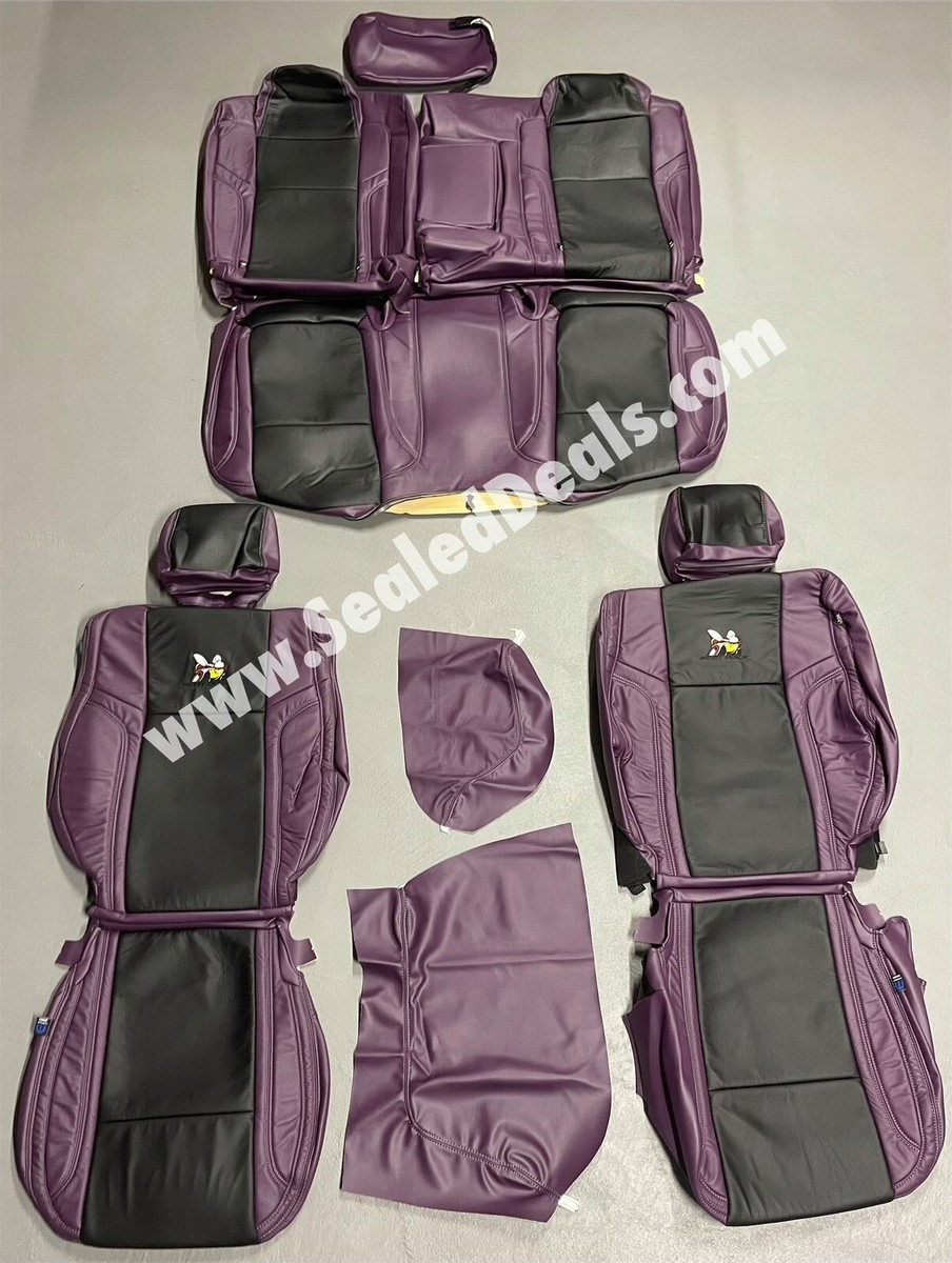 Purple & Black Leather Seat Covers w Scat Pack Logo for 2015-23