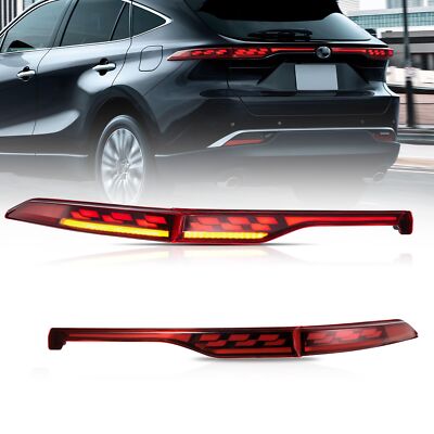 VLAND RED LED Rear Lamps Taillights For Toyota Venza 2021-2023 Dynamic Animation