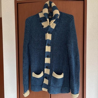 RRL Ralph Lauren Indigo Dyed Hardy Cotton Shawl Cardigan S . | eBay