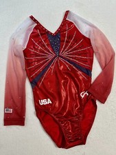 GK Gymnastics Leotard USA NATIONAL TEAM Olympic Flag SWAROVSKI Competition LEO