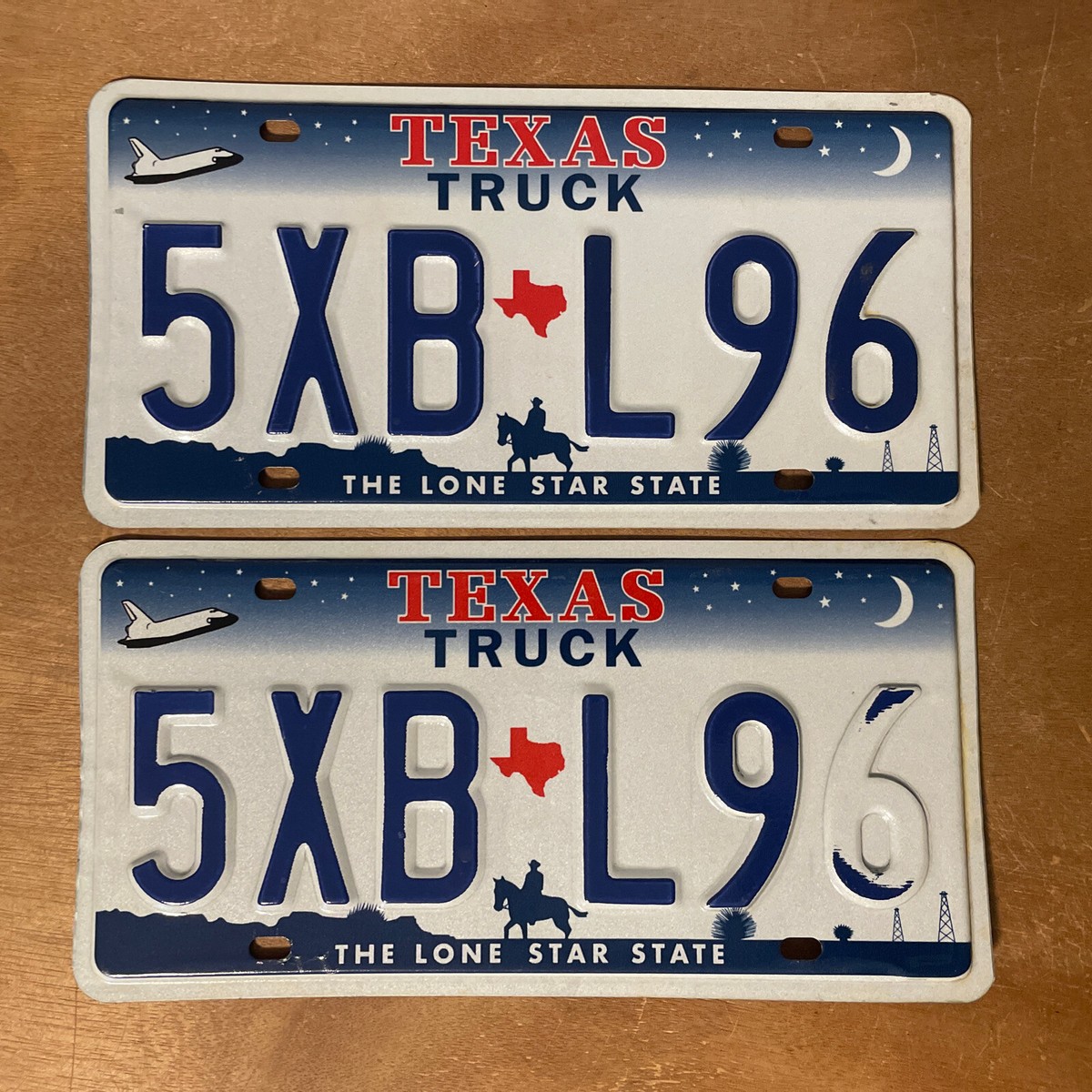 2000 Texas License Plate Pair Truck Space Shuttle # 5XB-L96 | eBay
