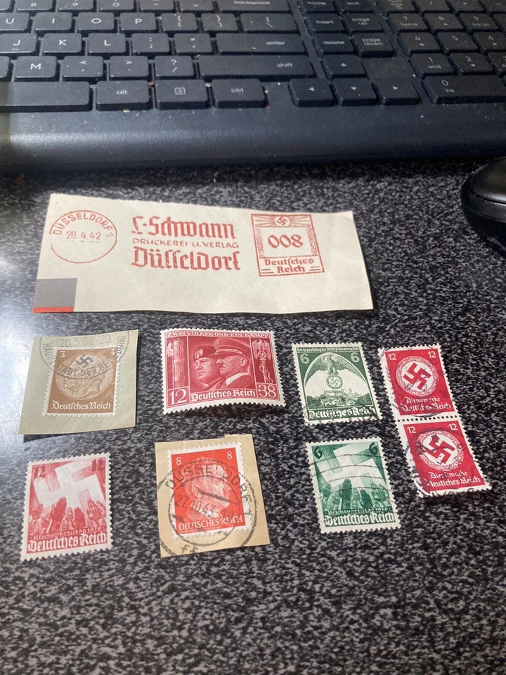 20 VINTAGE WORLD WAR II GERMAN POSTAGE VARIETY OF STAMPS, HITLER, MUSSOLINI, ETC - Image 2 of 4