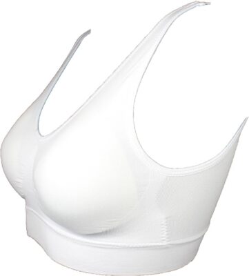 nahtlos Push up BH Form Bra ohne Bügel weiß Sporttop Top Bustier 42 44 46