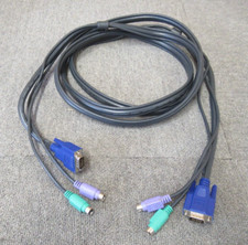 KVM Switch Cable Black 3M VGA 14 Pin Male PS/2 To VGA 14 Pin Male PS/2