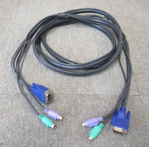 KVM Switch Cable Black 3M VGA 14 Pin Male PS/2 To VGA 14 Pin Male PS/2 - 第 1/4 張圖片