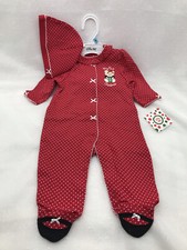 Little Me Girls 2pc My First Christmas Pajamas Footed Sleeper Santa Bear Baby 6M