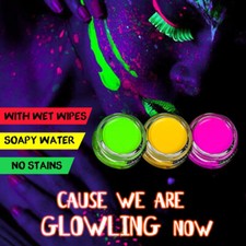 12 Colors UV Neon Glow Face Painting Makeup Fluorescent Water Activated Eyeliner