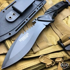 11" Tactical Rambo Hunting Army Survival Fixed Blade Knife Bowie w/ Hard Sheath