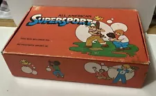 Vintage Cardboard School Pencil Box General Box Co. All American Sport Red