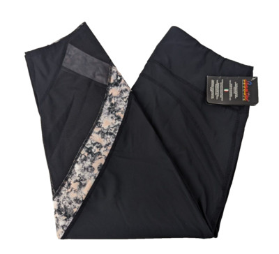 Intimo Womens Floral Pattern Black Leggings | Size: Medium | NWT