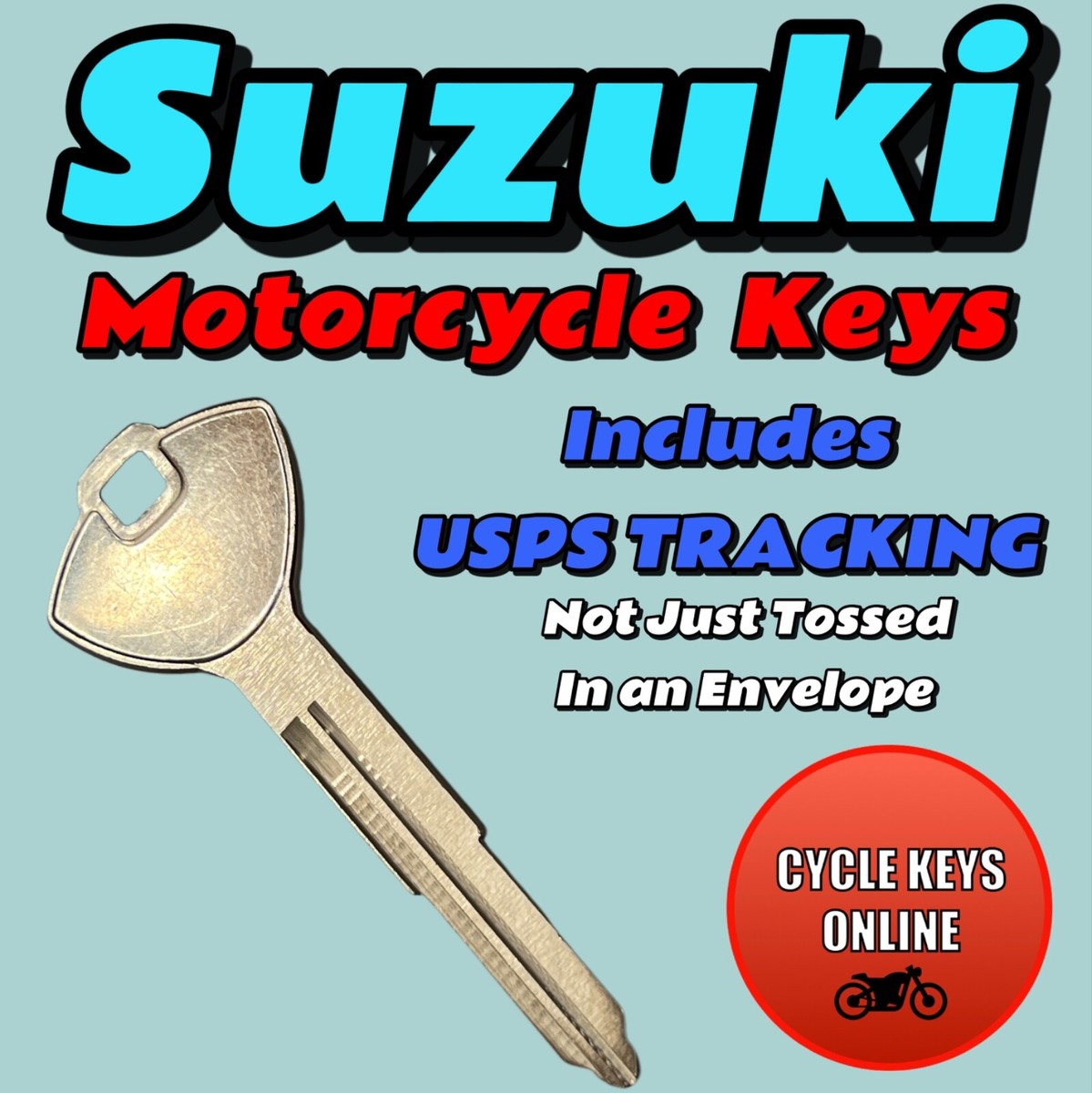 Suzuki Motorcycle keys Cut by Code spare replacement key to codes