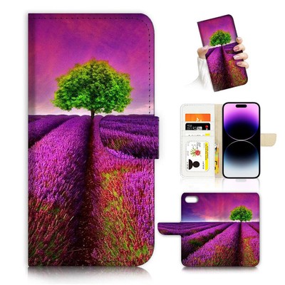 ( For iPhone 8 Plus / 7 Plus ) Flip Case Cover AJ26411 Lavender Farm