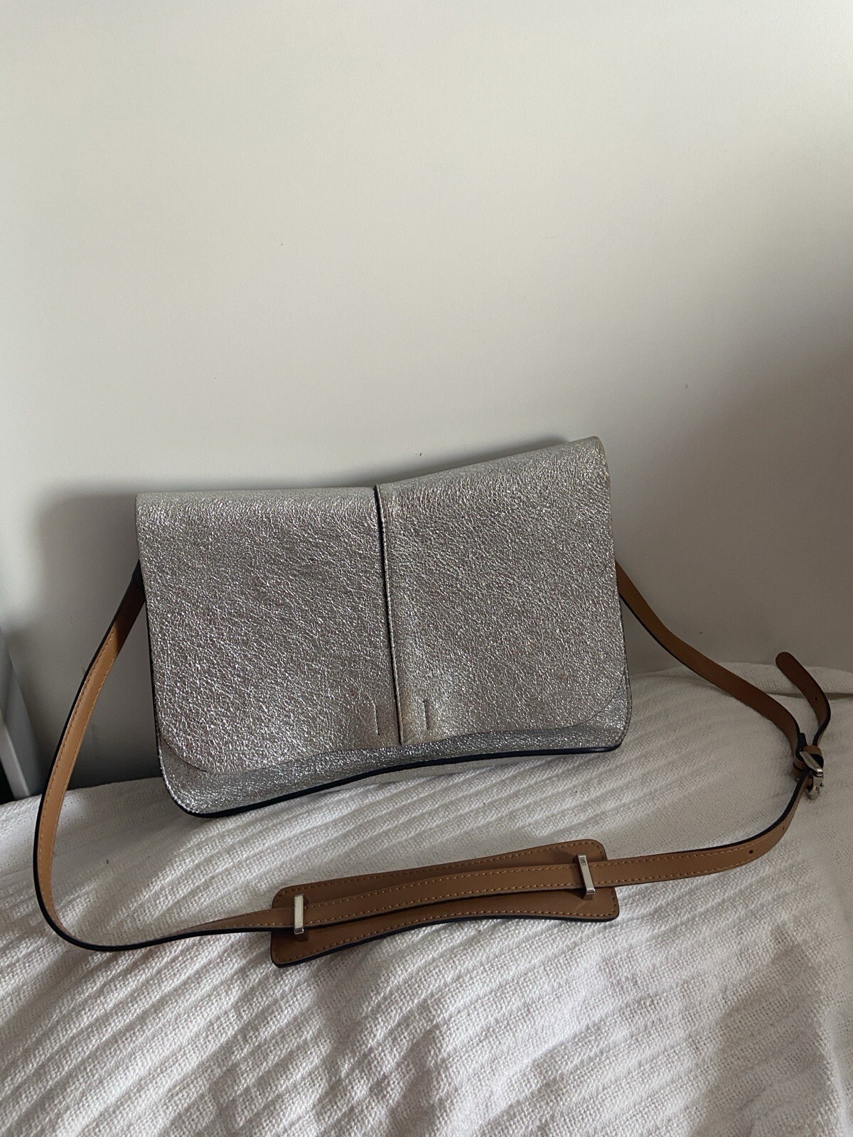 Borsa Gianni Chiarini Tracolla Argento in Pelle