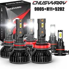 6PCS 9005 H11 H9 LED Headlight Bulbs Fog Ligh...