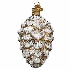 Old World Christmas Glass Ornament, Vintage Ponderosa Pine Cone (With OWC Box)
