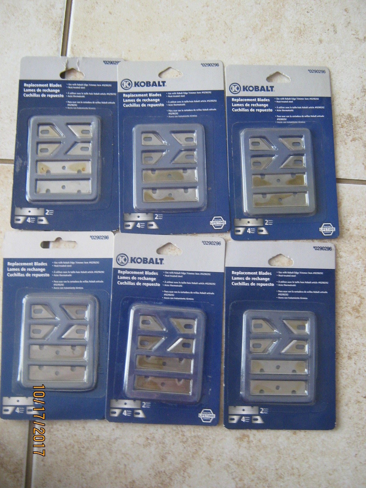 New Lot of 6 Kobalt Edge Trimmer Replacement Blades 0290296 6 Blades