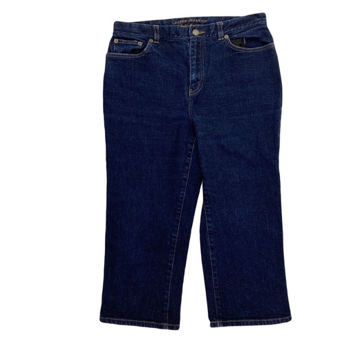 Lauren Jeans Co Capri Women's size 8 Dark Wash Blue Denim Jeans