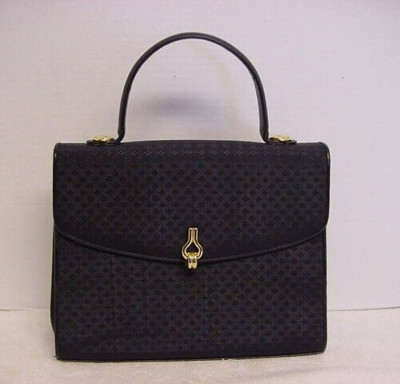 Andrea Carrano Designer Vintage Black Kelly Bag Purse
