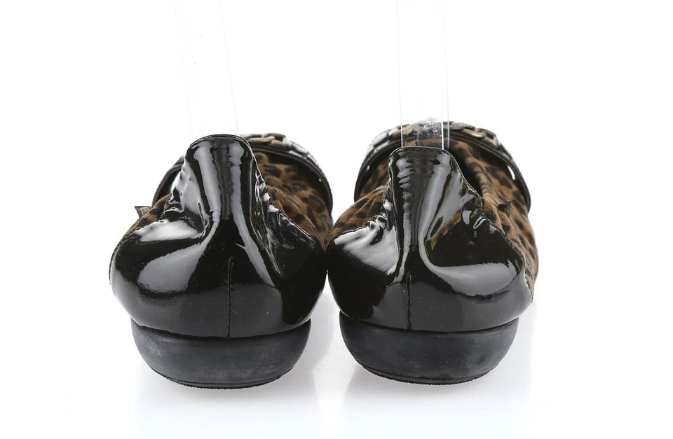 Mephisto Alison Mujer Cuero Marrón Estampado Leopardo Sin Cordones Puntera Plana Talla 8 Foto 4 de 4