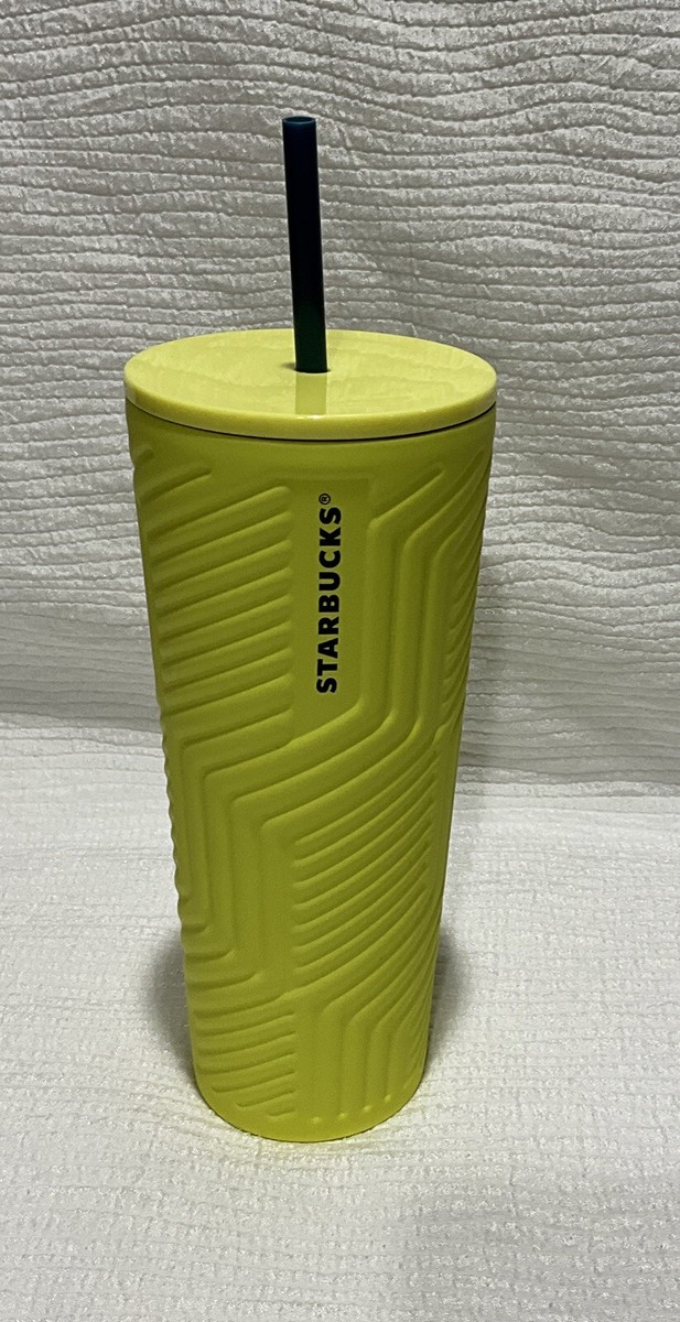 Starbucks 2024 Winter Angular Neon Yellow Stainless Steel Soft