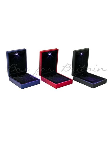 Led Pendant Box, Luxury Soft Touch Blue Pendant Necklace Box with LED Light. - Picture 5 of 9