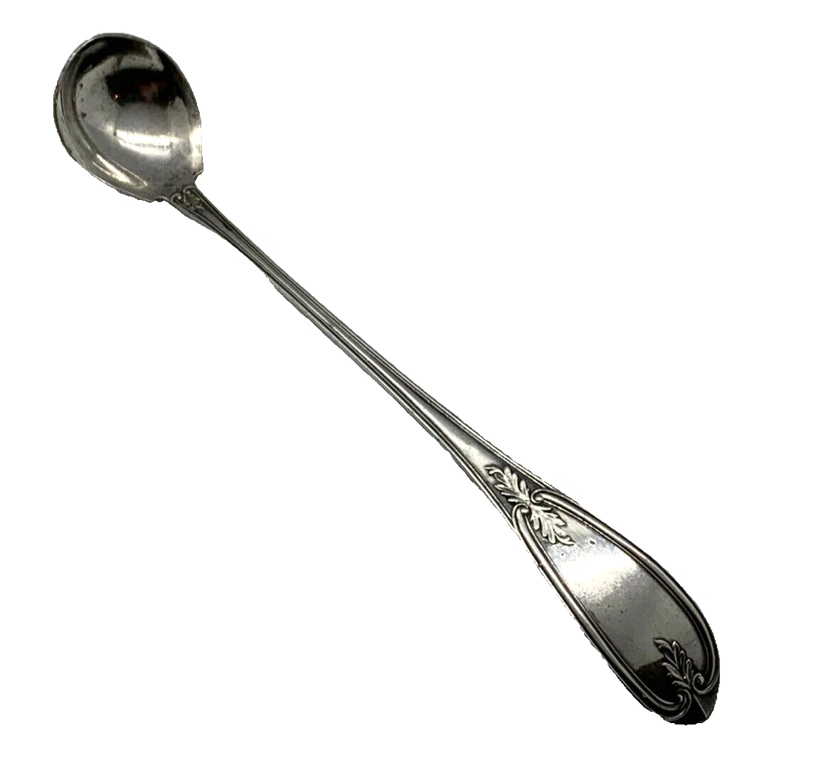Olive pattern Cream Mustard Sauce Ladle 18th C no monogram Silverplate Silver