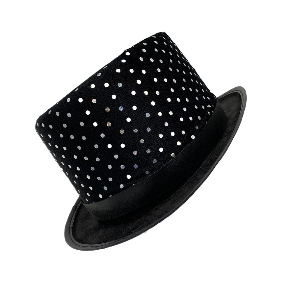 Top Hat Magician Show Stage Hats Sequin Glitter Dance Costume