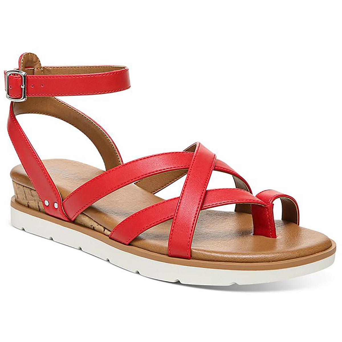 Style & Co. Женские босоножки на танкетке с красными ремешками Darla, 7 средних размеров (B,M), BHFO 0561