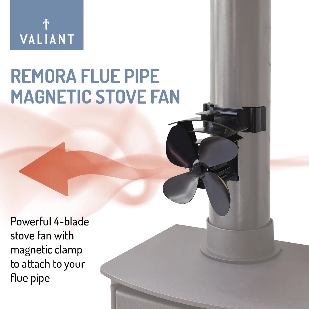 Valiant Remora Magnetic Flue Pipe Heat Powered Stove Fan for Log Burners |  eBay