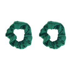 Set of 2 Solid Scrunchies Dark Green