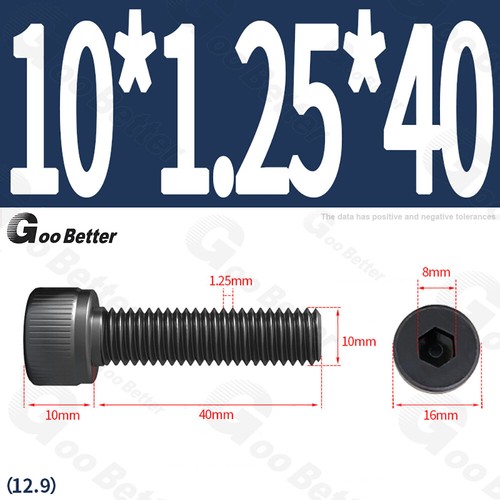Feingewinde Zylinderschrauben 12.9 Stahl M6 M8 M10 M12 Schwarz Innensechskant - Bild 51 von 85